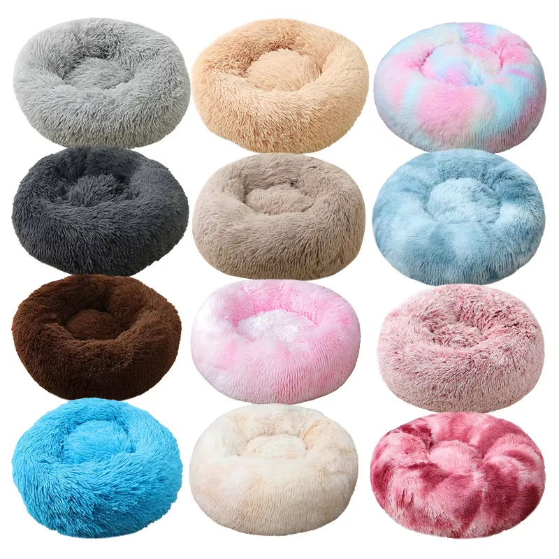 Soft Luxury Plush Pet Cushion Round Cat Dog Bed