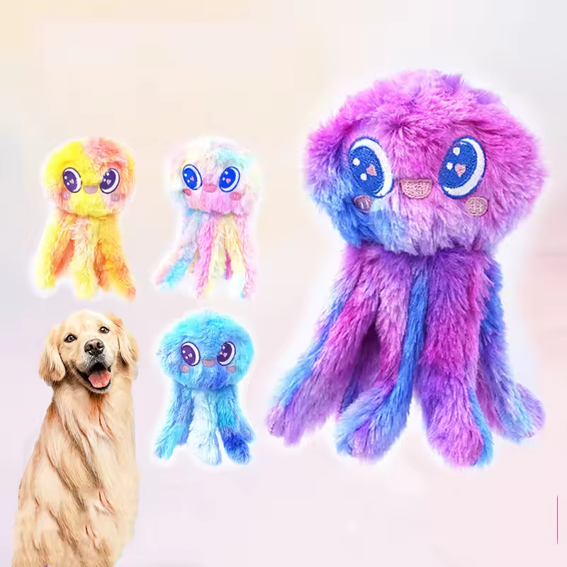 Jellyfish Design Squeaky Chew Pet Dog Plush Toy