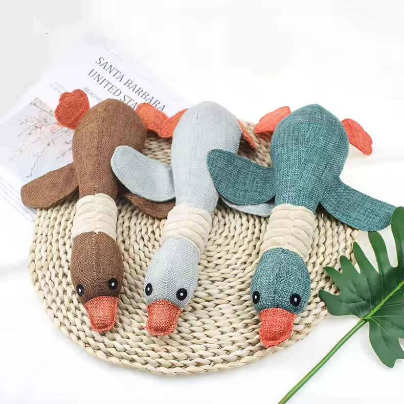Funny Squeaky Pet Toy Cute Plush Dog Toys Duck Chew Dog Toys