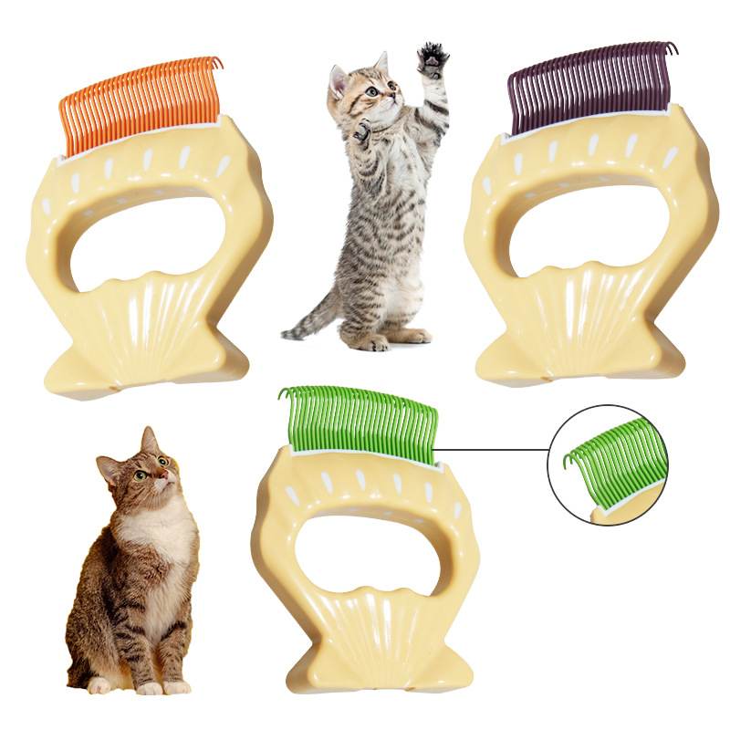 Pet shell comb de-floating comb & Pet bath massage comb