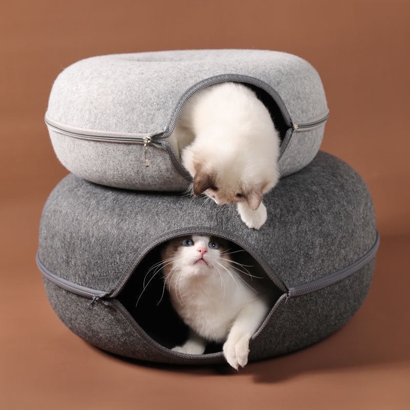 Cat tunnel four seasons cat nest felt tire pet supplies washable cat semi-enclosed bag